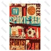 Ball Sports Metal Tin Sign Basketball Volleyball Tennis Baseballl Sign Metal Poster Wall Art Decor for Gym Playground Decoration 30X20cm W03