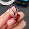 Charm Fashion Silver Garnet Drop Earrings for Daily Wear 5mm7mm Natural Garnet Silver Earrings Simple 925 Silver Garnet Eardrop Z0323