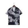 Mode T -shirt Hawaii Floral Letter Print Beach Shirts Heren Designer Silk Bowling Shirt Casual Men Zomer Korte mouw los