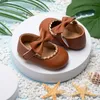 Premiers marcheurs Bébé filles princesse chaussures en cuir PU appartements infantile antidérapant Bowknot Prewalkers semelle souple né premiers marcheurs 0-18M 230323