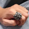 Cluster Ringe S925 Silber Mode Ring für Männer Thai malerische Shar Pei Hund Mann