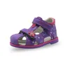 Sandálias de verão crianças para meninas Pu couro floral princesa ortopédica Sapatos de dedo do pé fechado infantil 230322