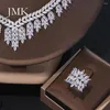 Collier boucles d'oreilles ensemble JMK luxe dubaï mariée 4 pièces femmes mariage saoudien argent plaqué or bijoux fête d'anniversaire cadeau livraison directe en gros