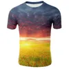 T-shirt da uomo 2023 T-shirt da uomo 3D Casual manica corta O-Collo Moda Natura Camicia stampata Tees Maglietta di marca di alta qualità Hombre