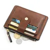 Plånböcker Luxury Small Men's Credit ID Card Holder Wallet Male Slim Leather Wallet With Coin Pocket Brand Designer Purse For Men Women Z0323