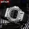 Wristwatches Power Saving Mode Metal Case Men Sports Watch Men's LED Digital Watches Big Dial Waterproof Sport Electronic Man