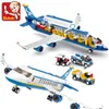 Блоки 3pcs Городской аэропорт аэропорт самолета самолета Brinquedos avion Model Building Bricks Образовательные игрушки для детей 230322