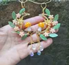 Dangle Chandelier Handmade Mushroom Standing on Golf Plated Moon with Fairy Earrings Mushroom Dangle Drop Earrings 230323