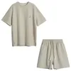 Dwuczęściowe spodnie dla kobiet szorty z damską koszulką i górną luźną bawełnianą bawełnianą Summer Classic Activewear Casual 230322