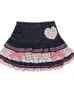 Jupes japonaises douces Lolita Mini robe de bal femmes Harajuku mignon Denim Style Preppy filles taille haute Kawaii dentelle gâteau 230322