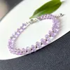 Strand grossist lavendel lila naturliga kristallarmband fasetterad pärla för kvinnor färsk justerbar hand rad mode smycken joursneige