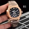 Meerdere SuperClone Aquanauts 5164A Classic Automatic Mechanical Men Watches Sapphire Time Zone Transparant Rose Gold Moon Fase Black Blue 1 D71J