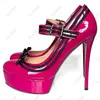 Olomm Handgemachte Frauen Frühling Glänzende Pumpen Knoten Sexy Stiletto High Heels Runde Kappe Schwarz Party Schuhe Frauen UNS Plus Größe 5-20