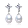 Dangle Earrings Real Freshwater Cultured Pearl 6-7mm Drop Shape 925 Sterling Silver Gifts For Women Fashion Jewelry Selling