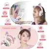 Earphones Wireless gaming in ear Cute Cat Ear tws earphones Headphones Wireless with Mic Can close LED Kids Girls Stereo Phone Music Bluetoo