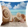 Pillow Beach Pattern Linen Pillowcase Living Room Sofa Cover Home Decoration Shell Conch Starfish Pillowcasefall