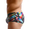 Mäns shorts Herrmode tryck Bikini Sexig vattentät boxare och badkläder Nylon Comfort Beach Swim Trunks A50