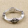 A91 S925 Sterling Silver Ring Fashion Personality Punk Style Cross Flower Couple Shape Gift for Lover