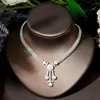 Halskette Ohrringe Set HIBRIDE Kreis Runde Kubikzircon Ohrring Trendy Charms Dubai Statement Für Frauen Hochzeit Schmuck N-1848