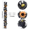 Fiori Decorativi 175 Cm Ghirlanda Nera Di Halloween Pianta Artificiale Fiore Appeso Vite Per La Festa Del Ringraziamento Autunno Casa