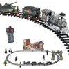 Electric RC Track 2023 RC Electric Steam Railway Children S Toys Suit Simulation Model Smoke Charging Classic Remote Christmas Train 230323
