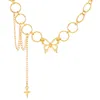 Collier pendentif papillon pour femmes, gothique, Hip Hop, chaîne à maillons, pendentif croix, bijoux, colliers Mujer