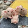 Juegos de novedad 4.7 pulgadas FL Body Sile Piglet Cute Living Lifelike Soft Pig Doll Reborn Interesante Toy Kids Toys 220510 Drop entrega Regalos DH8CQ