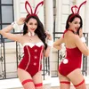 Kvinnors jumpsuits jsy sexig juldräkt cosplay underkläder halter bodysuit kvinnors underkläder erotiska dräkter rollspel kläder