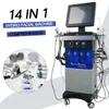 Fréquence haute fréquence 14 dans 1 Hydra Dermabrasion Aqua Water Aqua Peel Beauty Machine Microdermabrasion Bio RF Ultrasonic Skin Scurbber