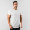 Men's T-Shirts New Stylish Plain Tops Fitness Mens T Shirt Short Sleeve Muscle Joggers Bodybuilding Tshirt Male Gym Clothes Slim Fit Tee Shirt W0322