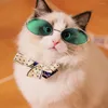 Cat Costumes Vintage Round Cool Sunglasses Reflection Eyewear Glasses Pet Products For Dog Kitten Accessories Small Dogs