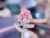 Bagues Cluster HN Morganite Bague 6.56ct Fine Jewelry 18K Or Naturel Rose Béryl Heliodor Bijoux Pour Femmes