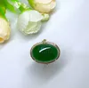 Ringos de cluster hetian biyu 18k anel de ouro russo antigo material autêntico espinafre verde j7#