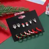 Stud -oorbellen 6 paren Design trendy kerstboom bruin eland sneeuwman santa claus kerstcadeaus voor vrouwen 2023 jaar