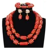 Kolczyki naszyjne Zestaw 4ujewelry Edo Bridal Nigerian Ladies Nature Coral Peads Zestawy biżuterii dla kobiet 2023