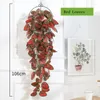 Decorative Flowers 100cm Artificial Green Hanging Plastic Vine Plant Wedding Garden Decoration Fake El Mall Party Layout Greening Rattan