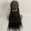 Cabello humano virgen brasileño Color natural Sedoso Recto 130% Densidad 13x6 Peluca delantera de encaje para mujer negra