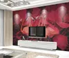 Wallpapers Custom Large Mural Wallpaper Red Tropical Plant Leaves Flamingo Background Wall Covering