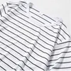 Men's T-Shirts 2022 Harajuku Stripe T Shirt Men Casual Short Sleeve Tshirt Streetwear Fashion Black White Tops Tees O Neck Hip Hop Tshirt Men W0322