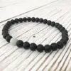 Strand Fashion Men's Armband Natural Matte Black Onyx Armband Amazonite Mala Pärlor handledsyogsmycken