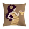 Pillow Personalized Covers Square 45x45cm Linen Modern Pregnant Women Painted Animal Decorativos Gifts ZY1161