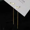 Charm Voq Silver Color Star Earline Kvinnors nya utsökta långkedjiga örhängen Bästa smycken gåva Z0323