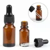 Parfüm Şişesi 10 PCS 5ml/10ml/15ml/20ml/30ml/50ml Boş Amber Damlalı Şişeler Cam Esansiyel Yağ Sıvı Aromaterapi Piposu Parfüm Konteyneri 230323