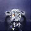 실제 S925 스털링 실버 컬러 2 CT 여성을위한 Moissanite 다이아몬드 반지 Fine Anillos Mujer Silver 925 Jewelry Bizuteria Rings