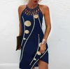 Plus Size S-5xl Womens Casual Dresses 2023 Spring Summer Skirts Fashion Printed Screen Belt Sleeveless Sexy Dress For Women