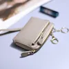 Wallets Wristlet for Women Coin Purse Genuine Leather Clutch Bags 2022 New Ladies Money Credit Card Keychain Holder Short Wallet Y2303