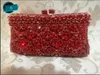 Kvällspåsar Xiyuan Kvinnor Rhinestones Clutch Purse Red Minaudiere Bag For Party Wedding Crystal Evening Bags Handbag Bridal Clutches Bag Lady 230323