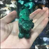 Other Arts And Crafts Natural Malachite Quartz Crystal Gemstone Wolf Reiki Healing Hand Carved Animal For Home Decoration327R Drop D Dhdwa