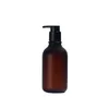 Plastic Lotion Pump Bottle 300ml 500ml Matte Frost Brown Black White Round Shoulder PET Refillable Cosmetic Packaging Had Sanitizer Container