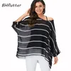 Herrbadkläder bhflutter 4xl 5xl 6xl plus size kvinnor blus sexig off axel leopard tryck sommar toppar tees casual chiffon blusar skjortor skjortor